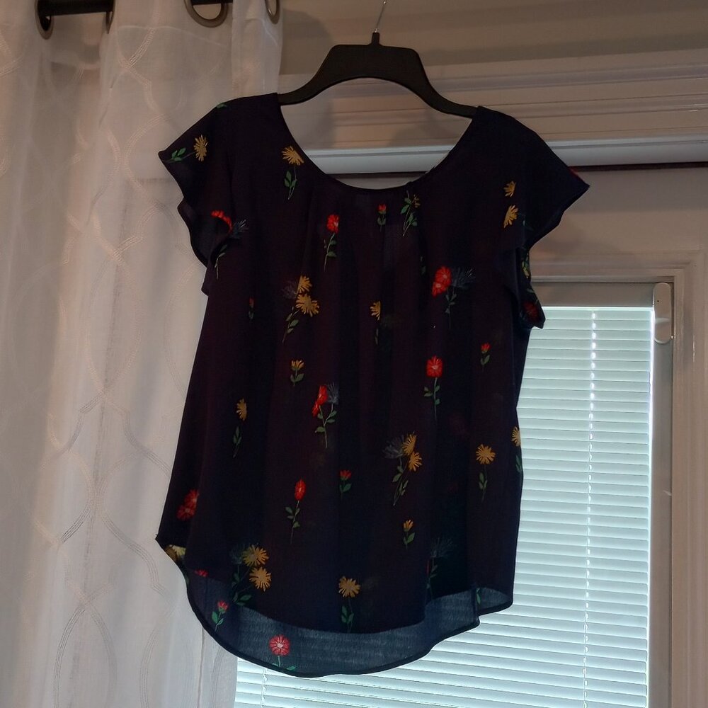 Navy floral shirt